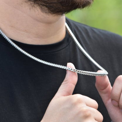 Cadena Franco Oro Blanco Hombre