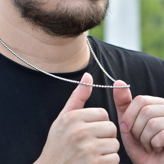 Cadena Militar Oro Blanco Hombre