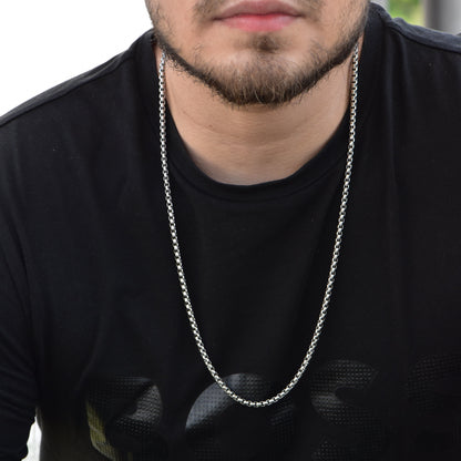 Cadena Veneciana Oro Blanco Hombre