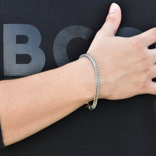 Pulsera Franco Oro Blanco Hombre